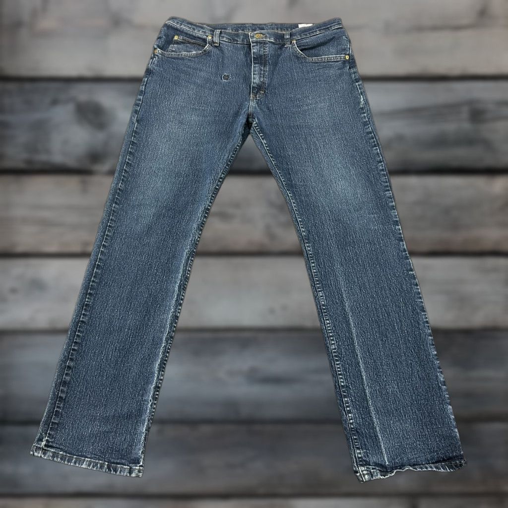 Dickies Dickies Jeans Mens 36x34 Blue Straight Leg Relaxed Fit Dark Wash Denim Jeans Regular 5-Pocket Mens<|vq_13216|> Size US 36 / EU 52 - 1 Thumbnail