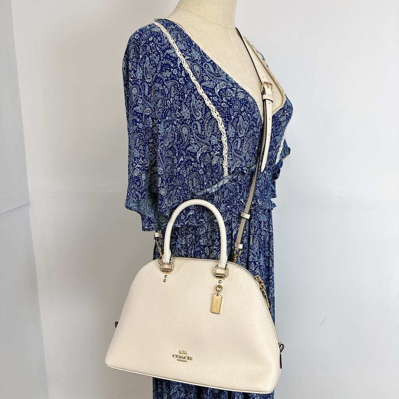image of Coach 2553 Katy Satchel In Signature Canvas Im/chalk in White, Women's