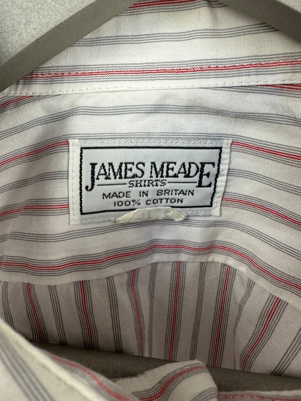 Designer James Meade Striped Dress Shirt LS Button Up Made in Britain Size US XL / EU 56 / 4 - 12 Thumbnail