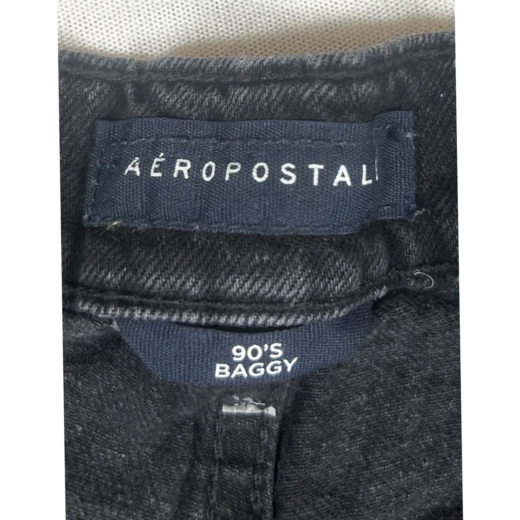 Vintage Aéropostale Jeans Baggy 90s Womens Size 4 REG Button Fly Black High Rise Y2K Size 27" / US 4 / IT 40 - 3 Thumbnail