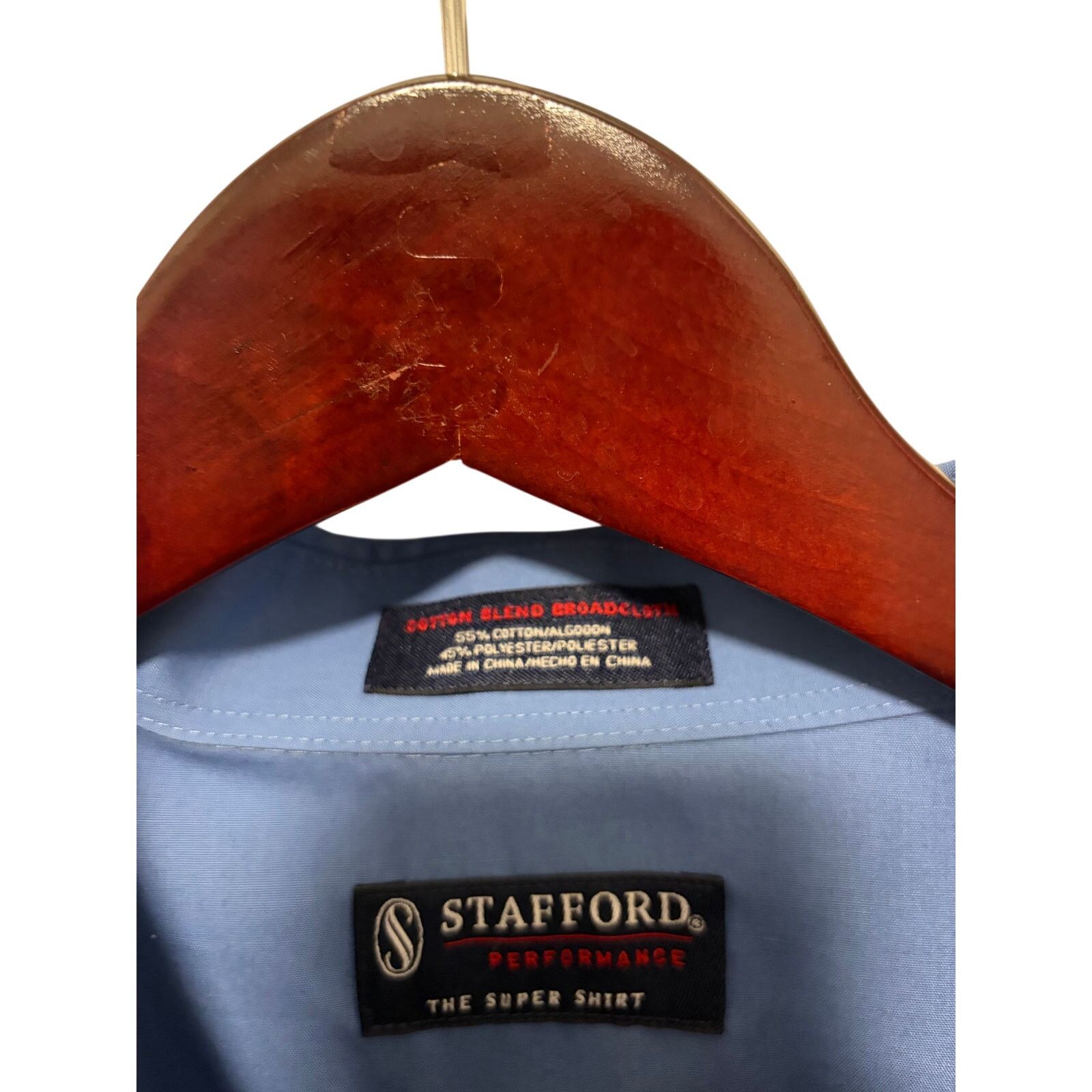 Stafford Stafford Blue Classic Fit Cotton Dress Shirt Size US XXL / EU 58 / 5 - 2 Thumbnail