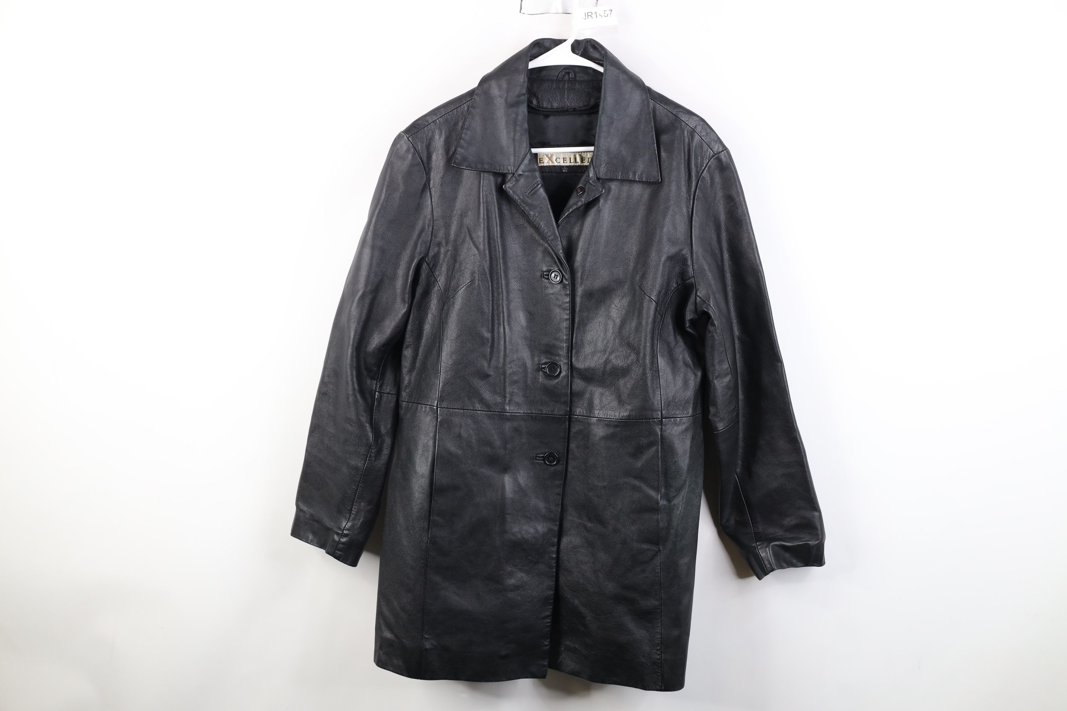 Vintage Vintage 90s Streetwear Leather Button Jacket Coat Black Size L / US 10 / IT 46 - 1 Thumbnail