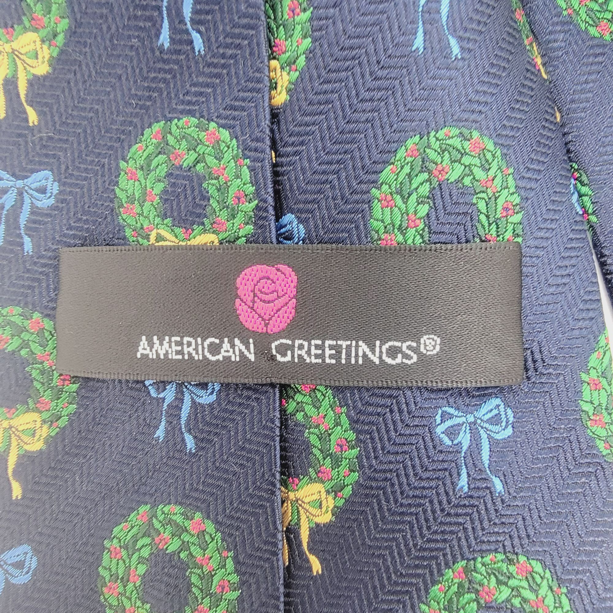 Other ⭐American Greetings Vintage Men's Christmas Wreath Blue Gre Size ONE SIZE - 2 Thumbnail