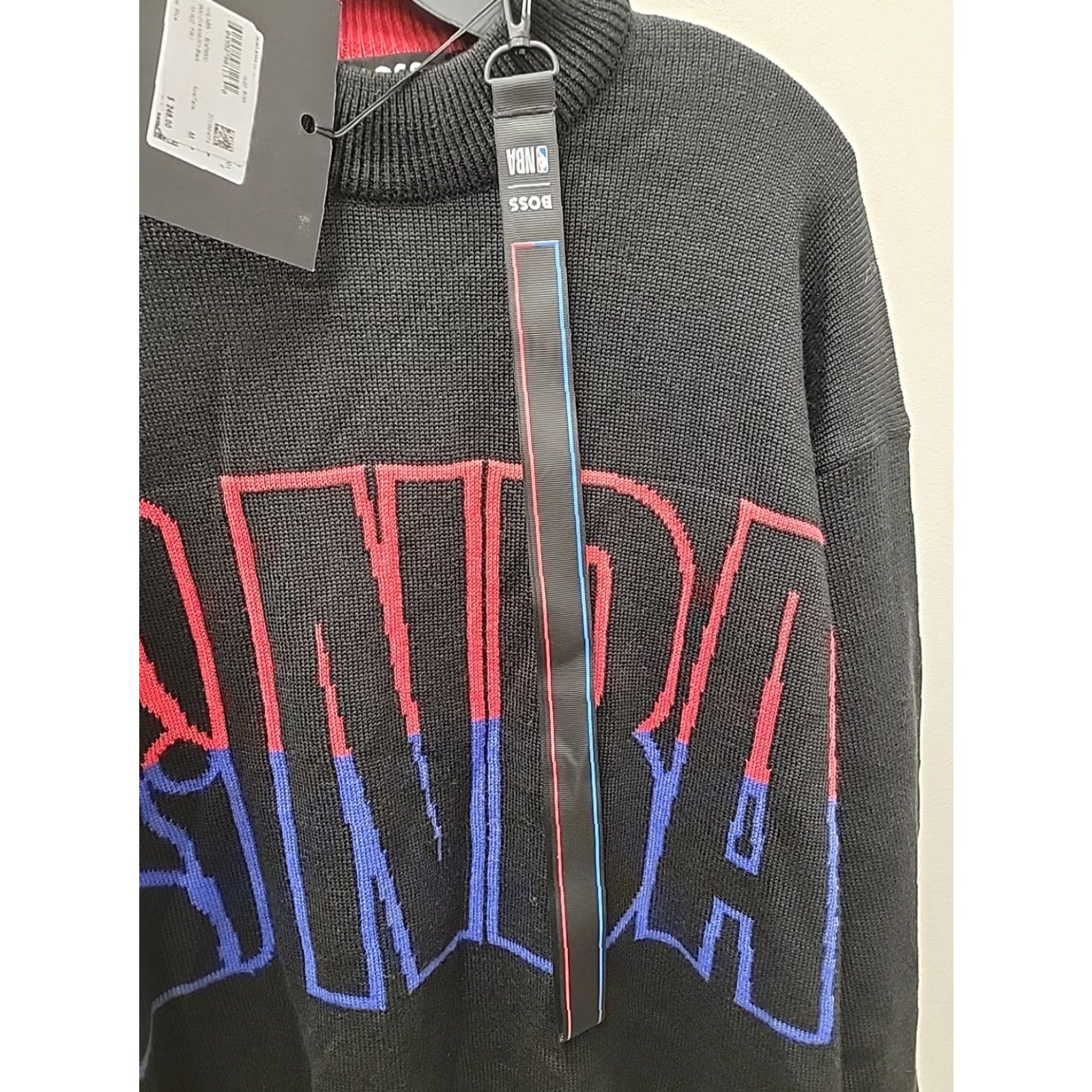Hugo Boss NWT Hugo Boss x NBA Jumper Mens M Black Knit Wool Blend Logo Crew Neck Regular Pullover Seasonal All Seasons Size US M / EU 48-50 / 2 - 5 Thumbnail