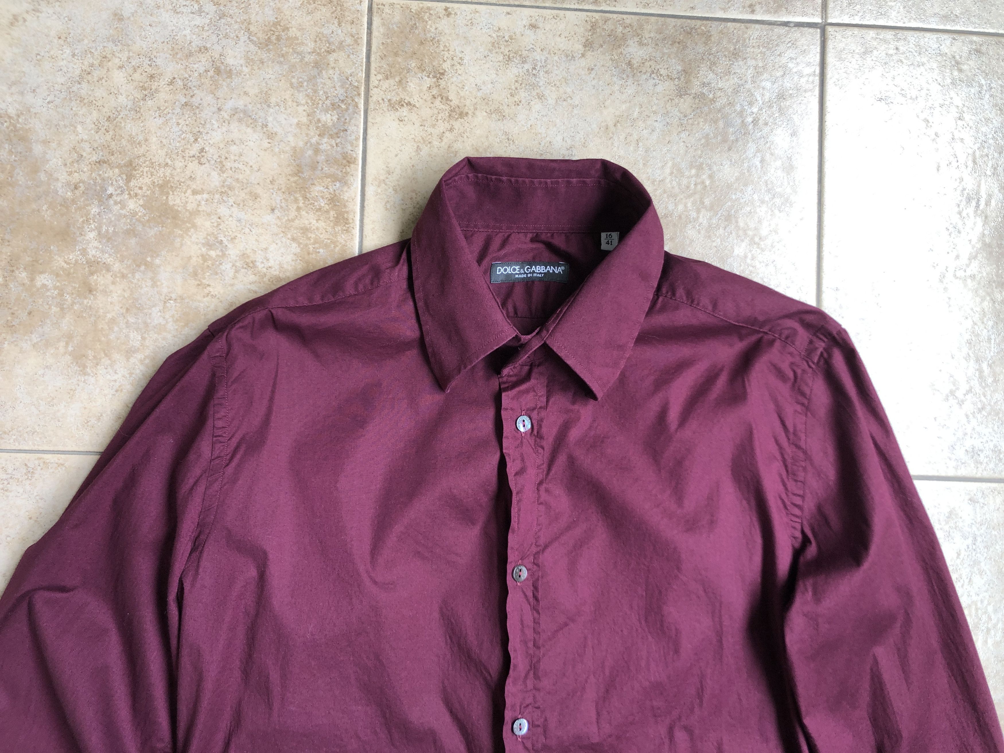 Dolce & Gabbana Dolce & Gabbana burgundy Long Sleeve Shirt Size US M / EU 48-50 / 2 - 3 Thumbnail
