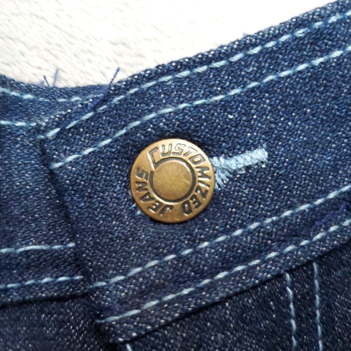 Custo Barcelona VINTAGE Customised Jeans Pants Womens 14 AT&T Logo Straight Leg Taiwan 70s 80s Size 36" / US 14 / IT 50 - 4 Thumbnail