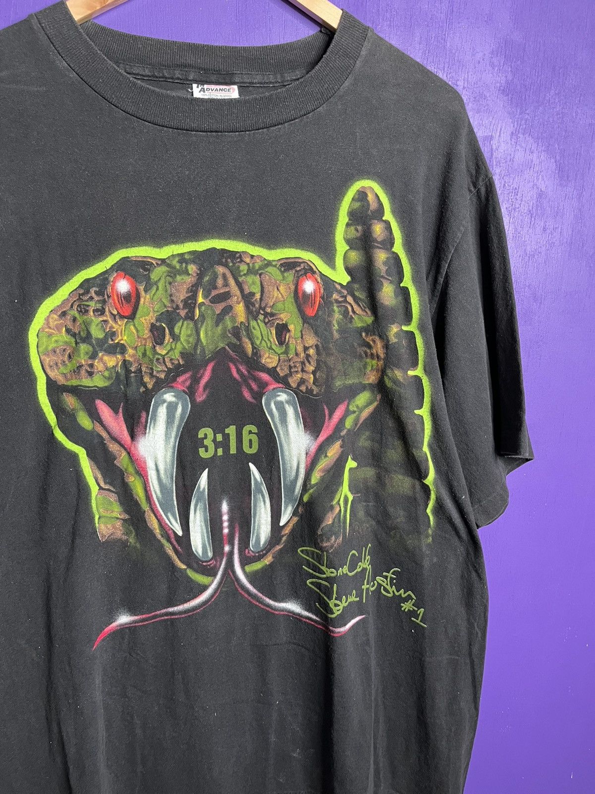 Vintage × WWF Vintage 90s Stone cold stunner rattlesnake t-shirt Size US XL / EU 56 / 4 - 3 Thumbnail
