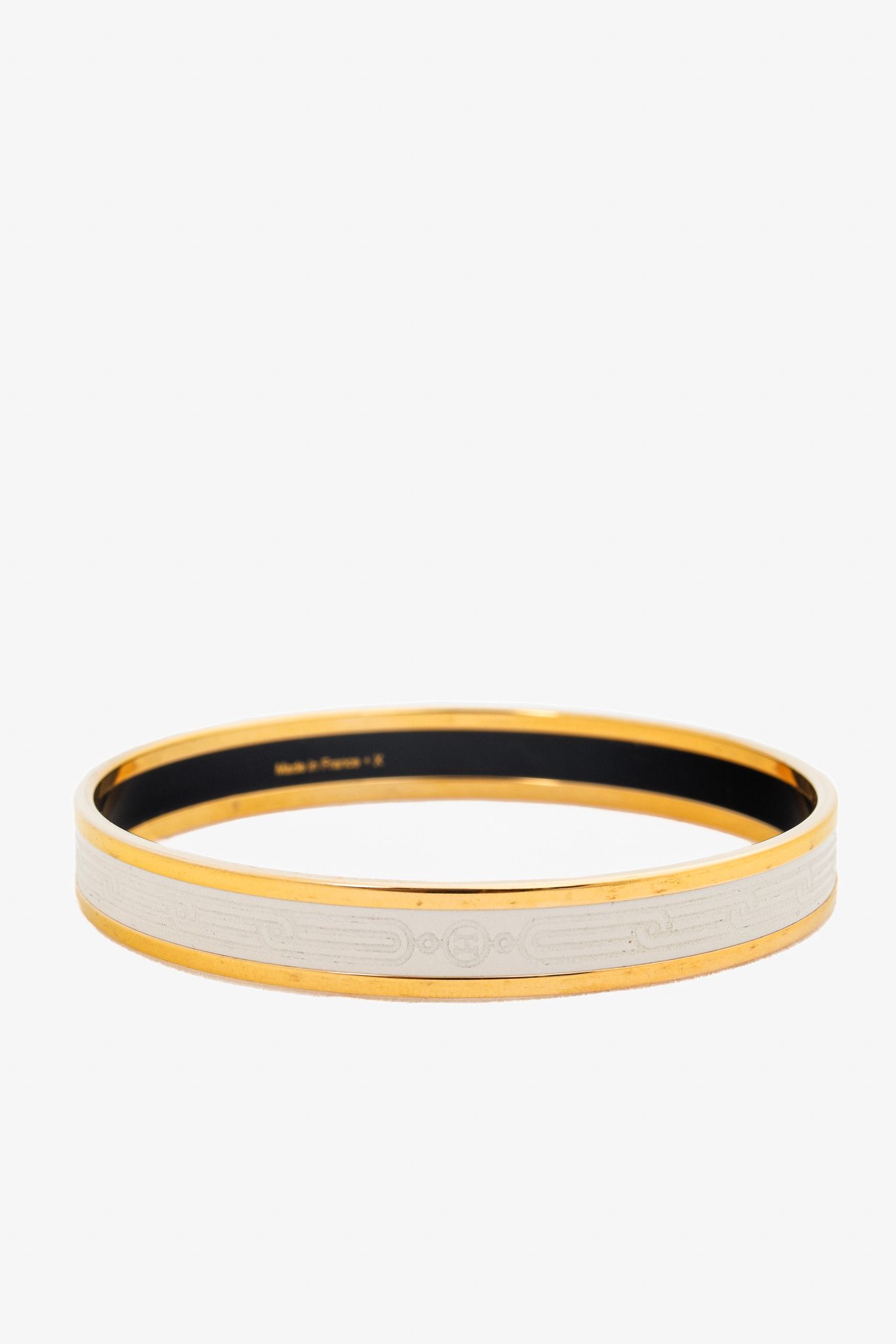 Hermes Hermes Sellier Blanc Engraved Bangle Size ONE SIZE - 2 Thumbnail