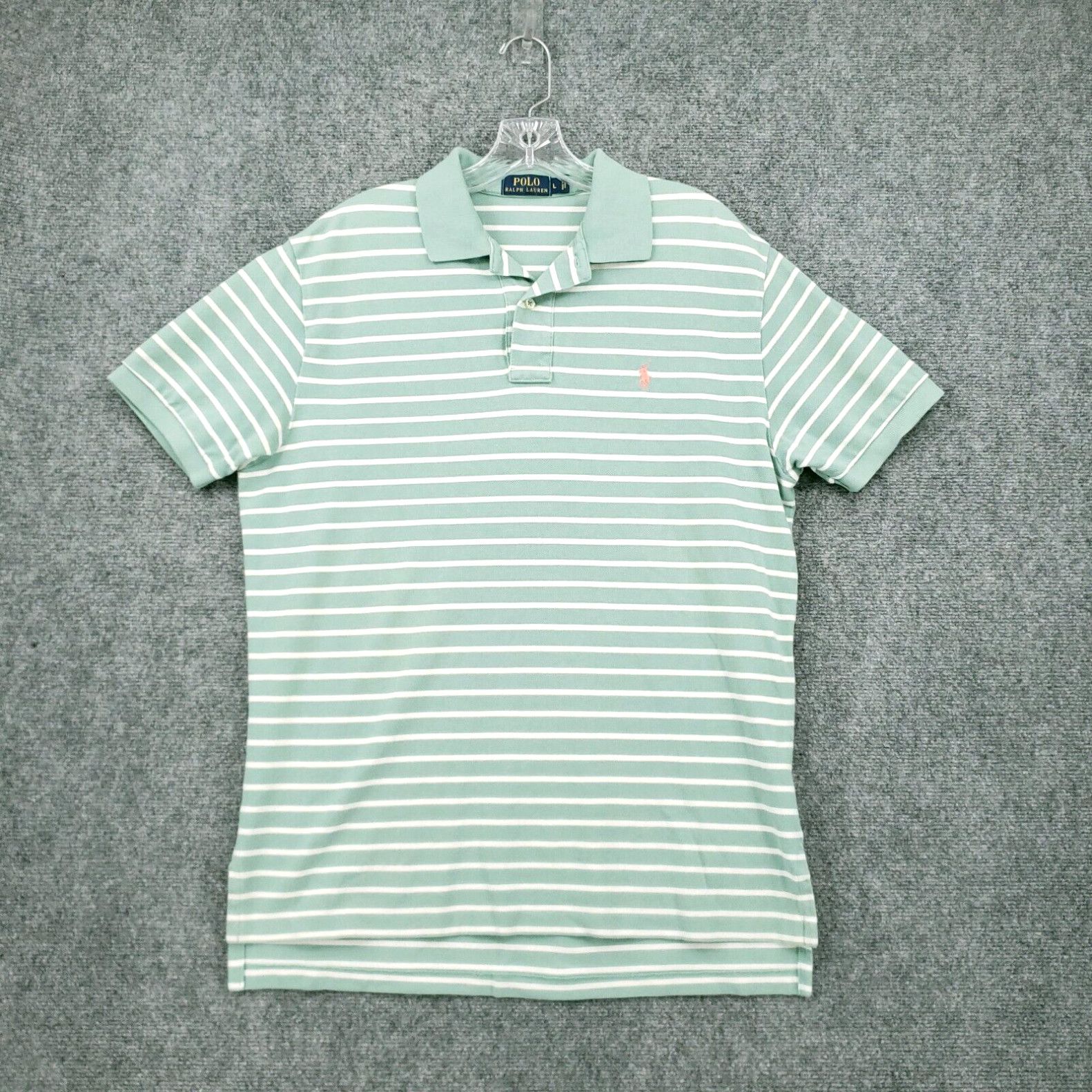 Polo Ralph Lauren Polo Ralph Lauren Shirt Mens Green Striped Short Sleeve Golf Size US L / EU 52-54 / 3 - 1 Thumbnail