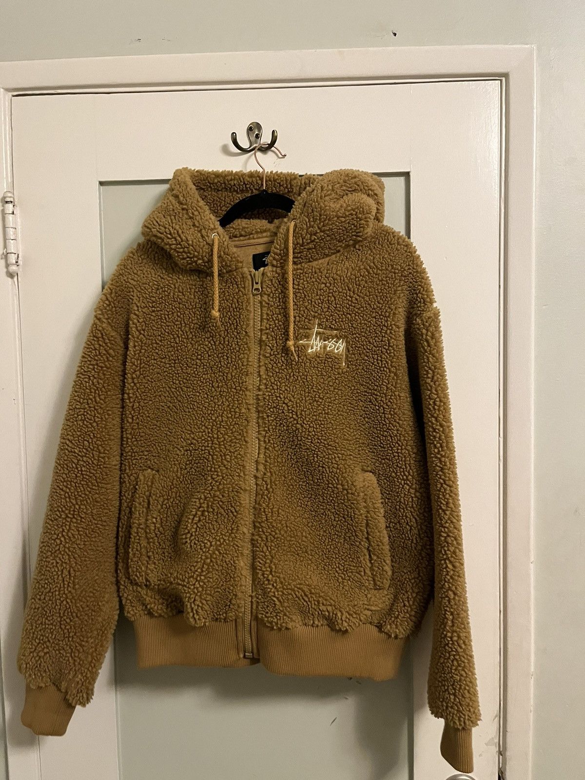 Image of Stussy Sherpa Fleece in Tan, Men's (Size Small)