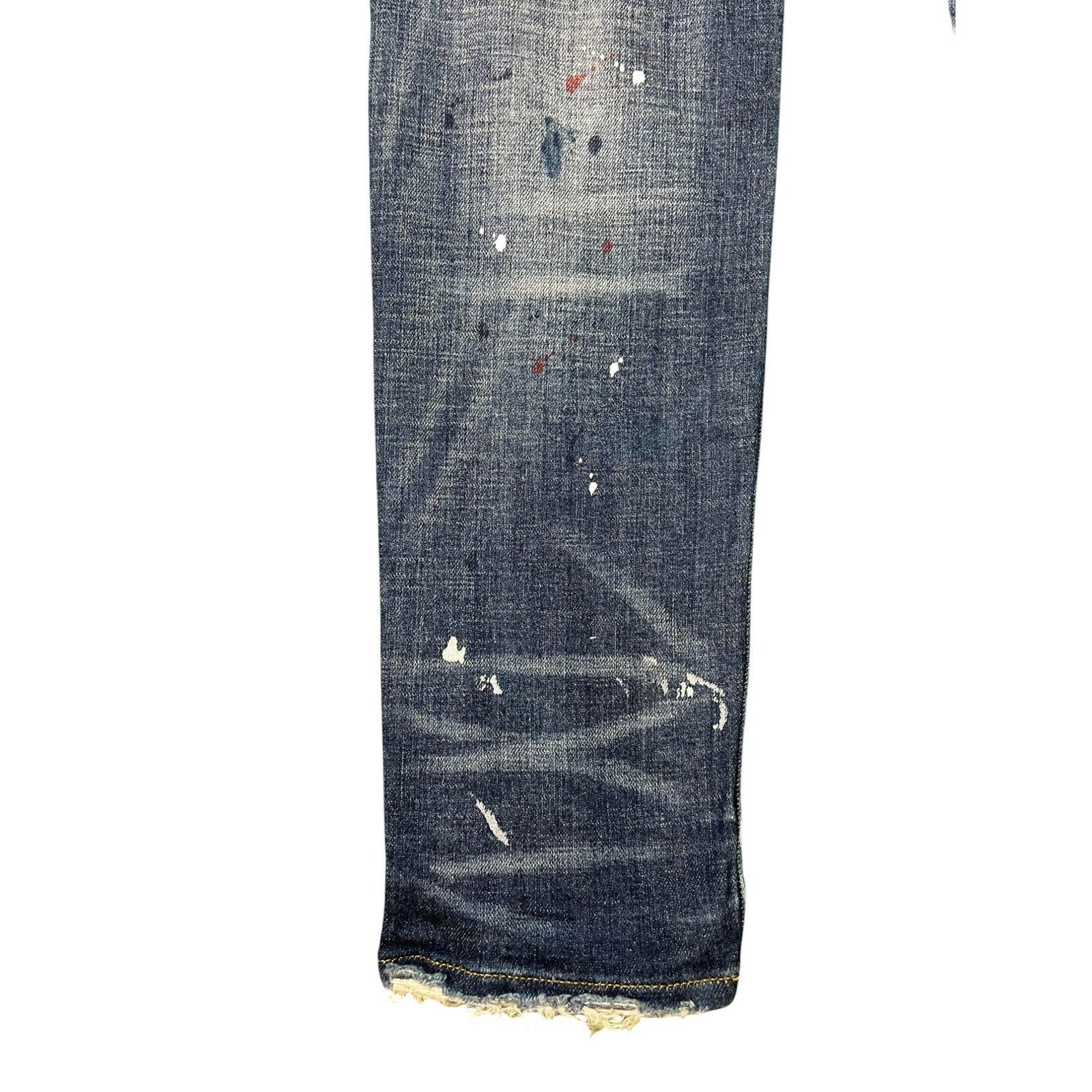 Purple Brand Purple Brand Paint Splattered Dark Wash Blue Jeans Size US 31 - 9 Thumbnail