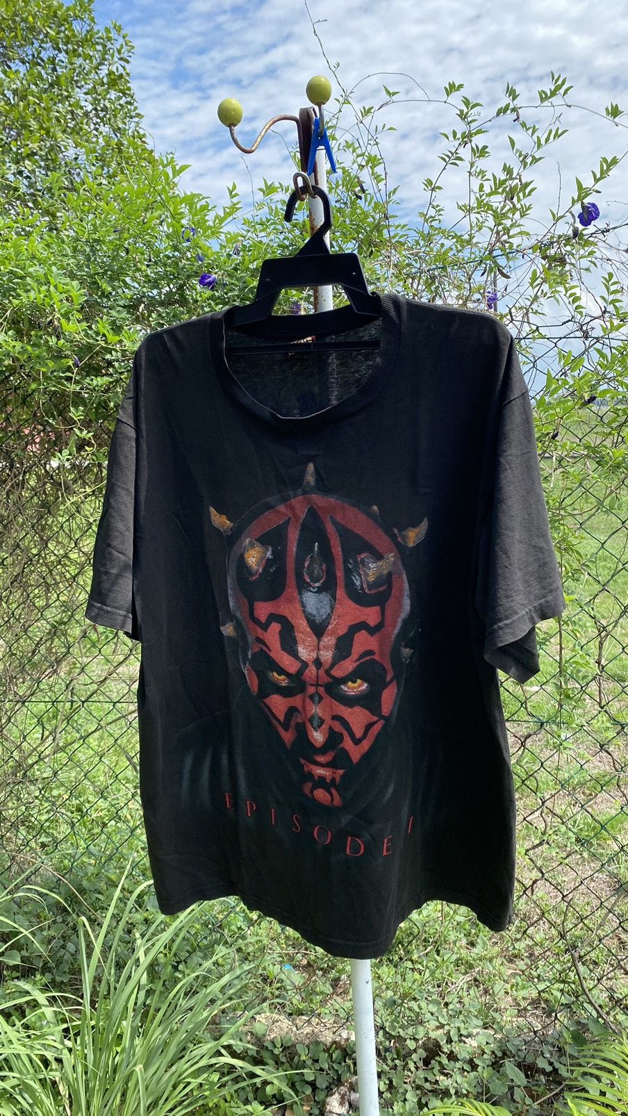 Star Wars Very Rare 90s Star Wars Darth Maul Face Double Sided Print Size US XL / EU 56 / 4 - 2 Thumbnail