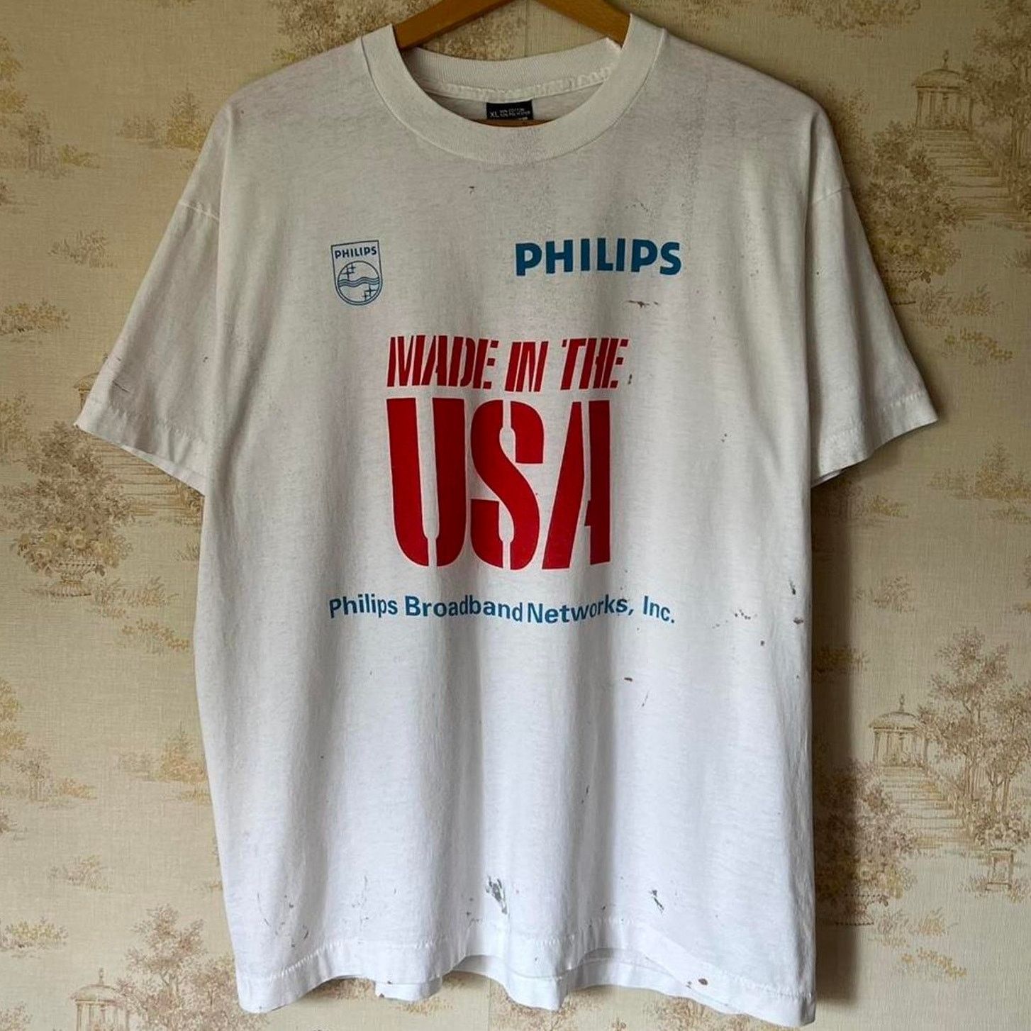 Vintage 1990s Philips Broadband Promo T-Shirt | Screen Stars | XL Size US XL / EU 56 / 4 - 1 Thumbnail