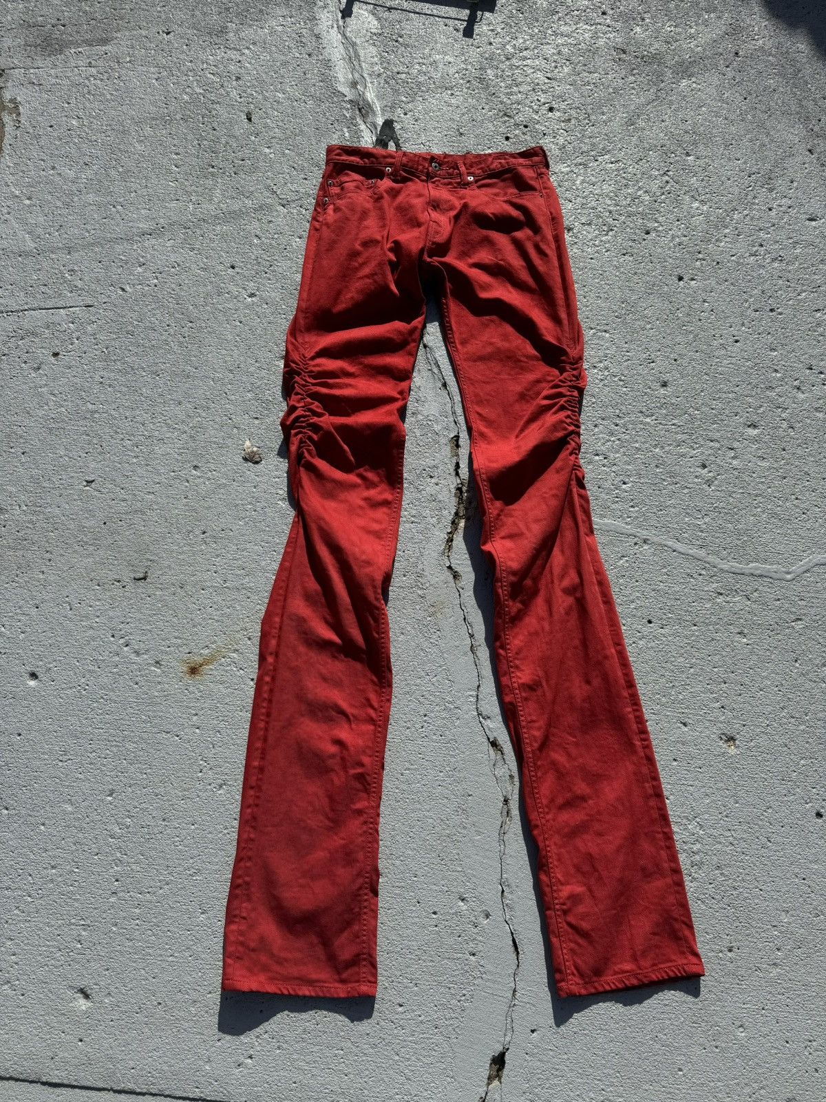 image of Vlone Slime Red Stacked Denim, Men's (Size 36)