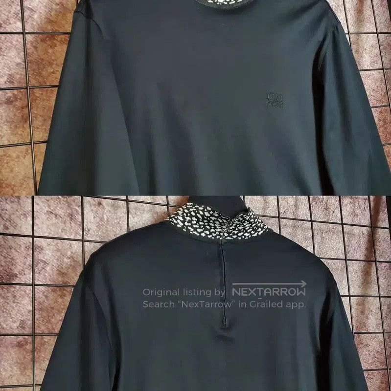 Dior Dior Black Cotton Embroidered Logo Long Sleeve Tee . Size L / US 10 / IT 46 - 3 Thumbnail