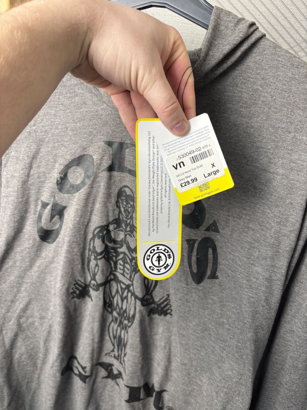 Vintage Gold’s Gym Grey Retro Hoodie XL Size US XL / EU 56 / 4 - 7 Thumbnail