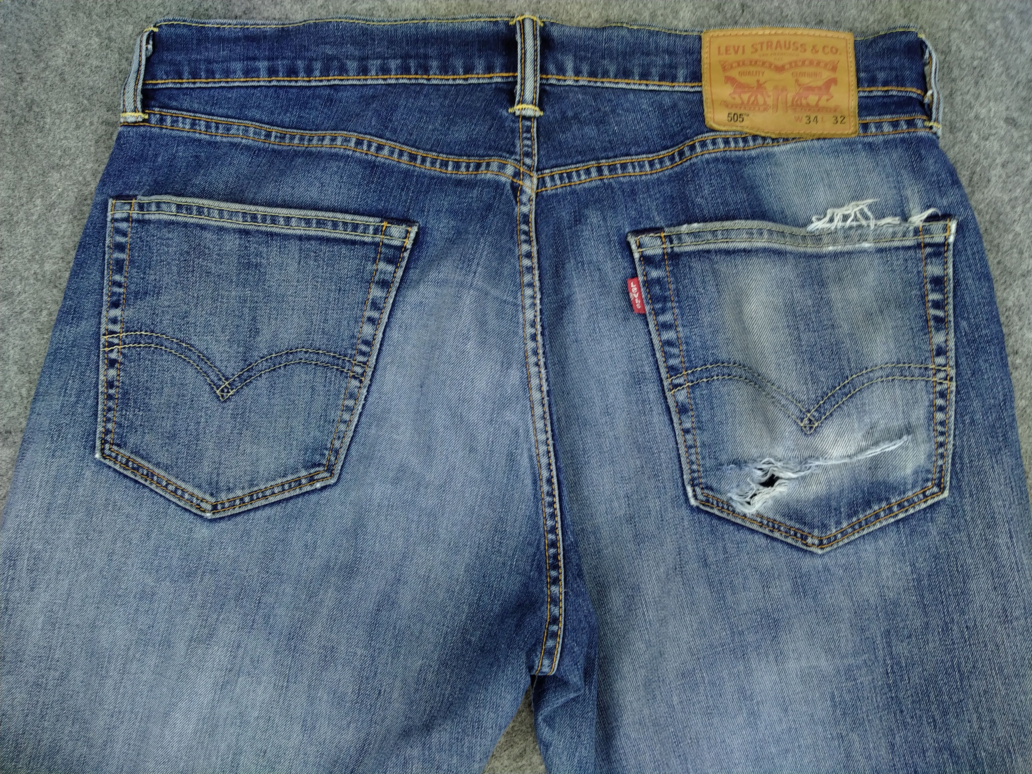 Levi's Vintage Levi's 505 Faded Blue Denim 34 x 29 -JN670 Size US 34 / EU 50 - 4 Thumbnail