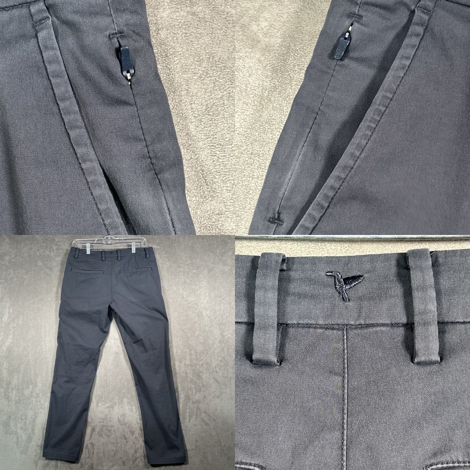 Vintage Birddogs Mens Pants 30x30 Chino Stretch Zip Pockets Dark Navy Blue 5-Pocket Regular Inseam 29 Golf Preppy Size US 30 / EU 46 - 8 Thumbnail