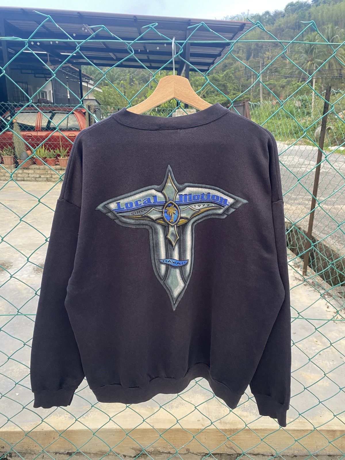 Vintage Distressed Vintage 90’s Local Motion faded blue sweatshirts Size US XL / EU 56 / 4 - 2 Thumbnail