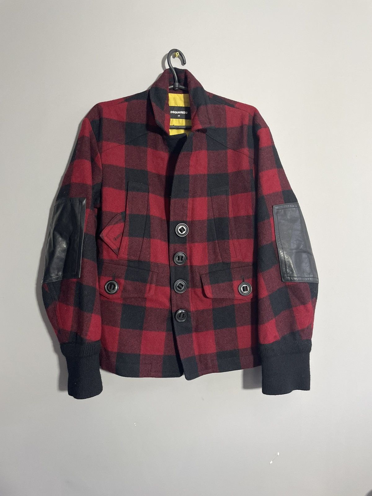 Dsquared2 DSQUARED2 Blouson RedxBlack(Check Pattern) wool coat jacket Size M / US 6-8 / IT 42-44 - 6 Thumbnail