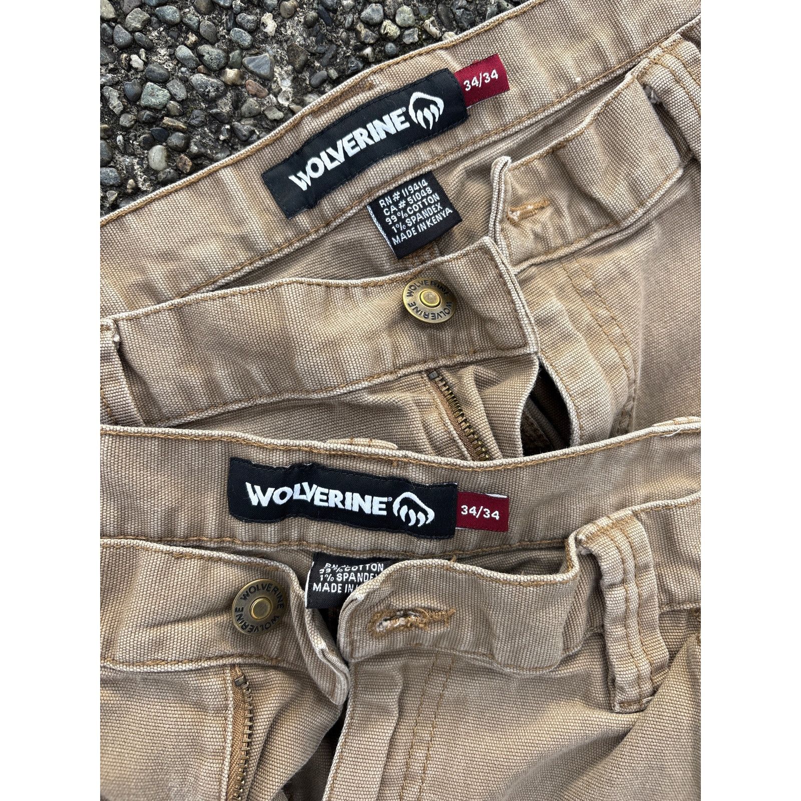 Wolverine Wolverine 34x34 carpenter khaki jean thrashed bundle (2) Size US 34 / EU 50 - 2 Thumbnail