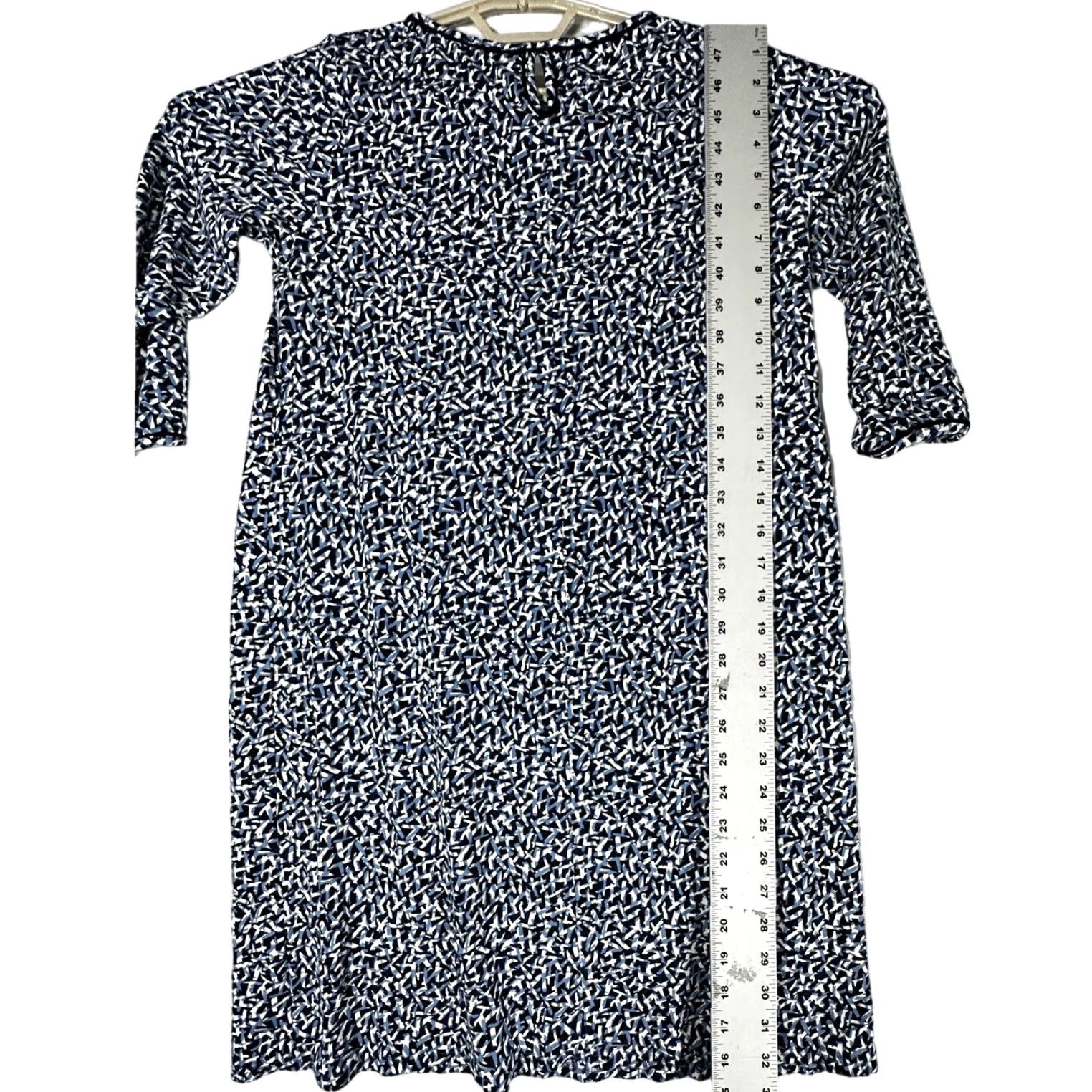 J. Jill J Jill Wearever Shift Dress S Petite SP Blue White Jersey Knit 3/4 Sleeve Travel Size S / US 4 / IT 40 - 7 Thumbnail