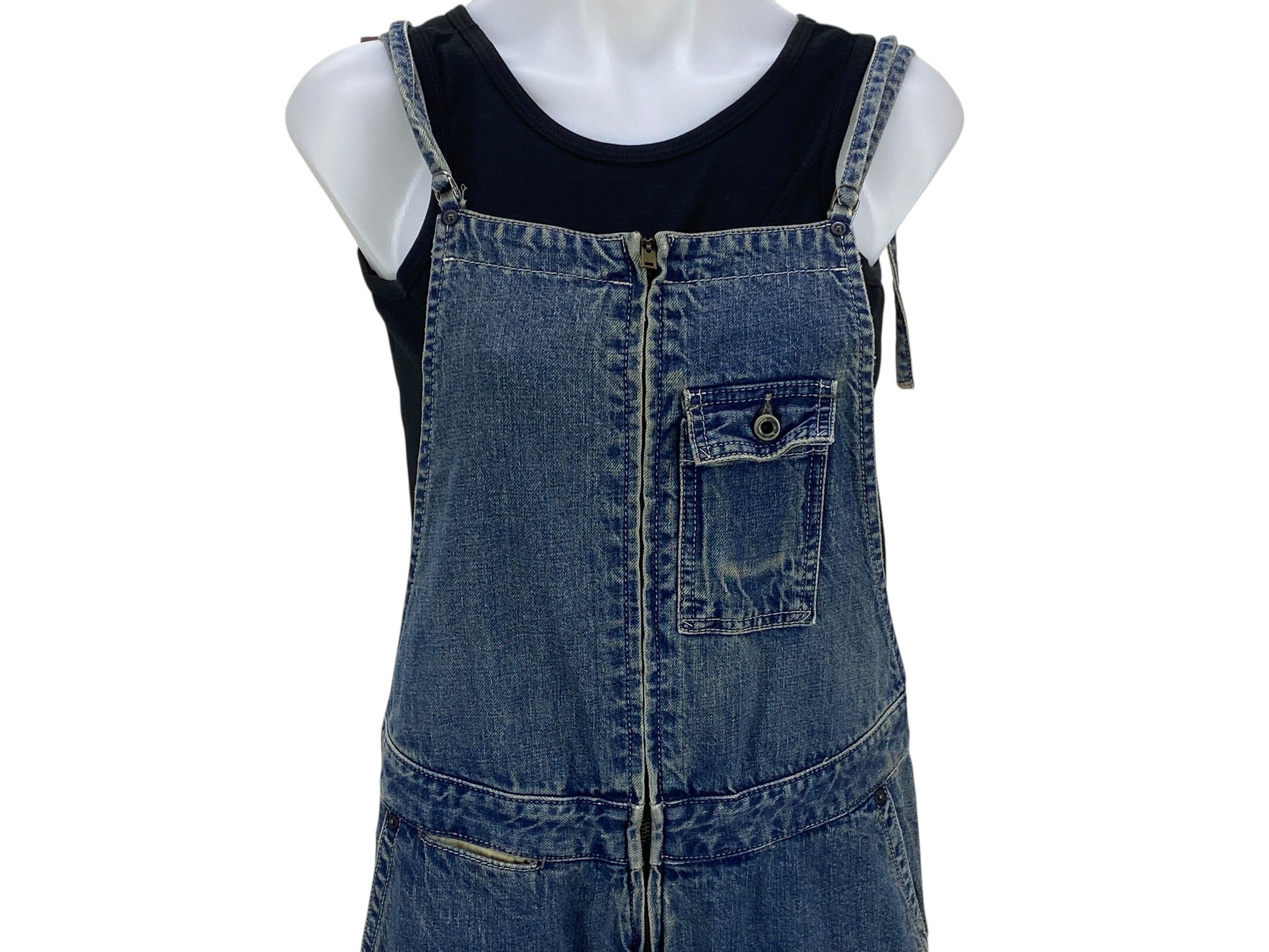 Vintage Johnbull Carpenter Bib Overalls Hickory Stripes Size US 31 - 3 Thumbnail
