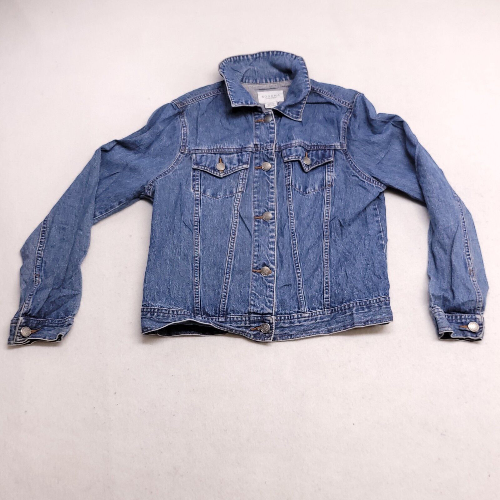 Sonoma Sonoma Casual Button Up Denim Jacket Womens Size Small Blue Size S / US 4 / IT 40 - 2 Thumbnail