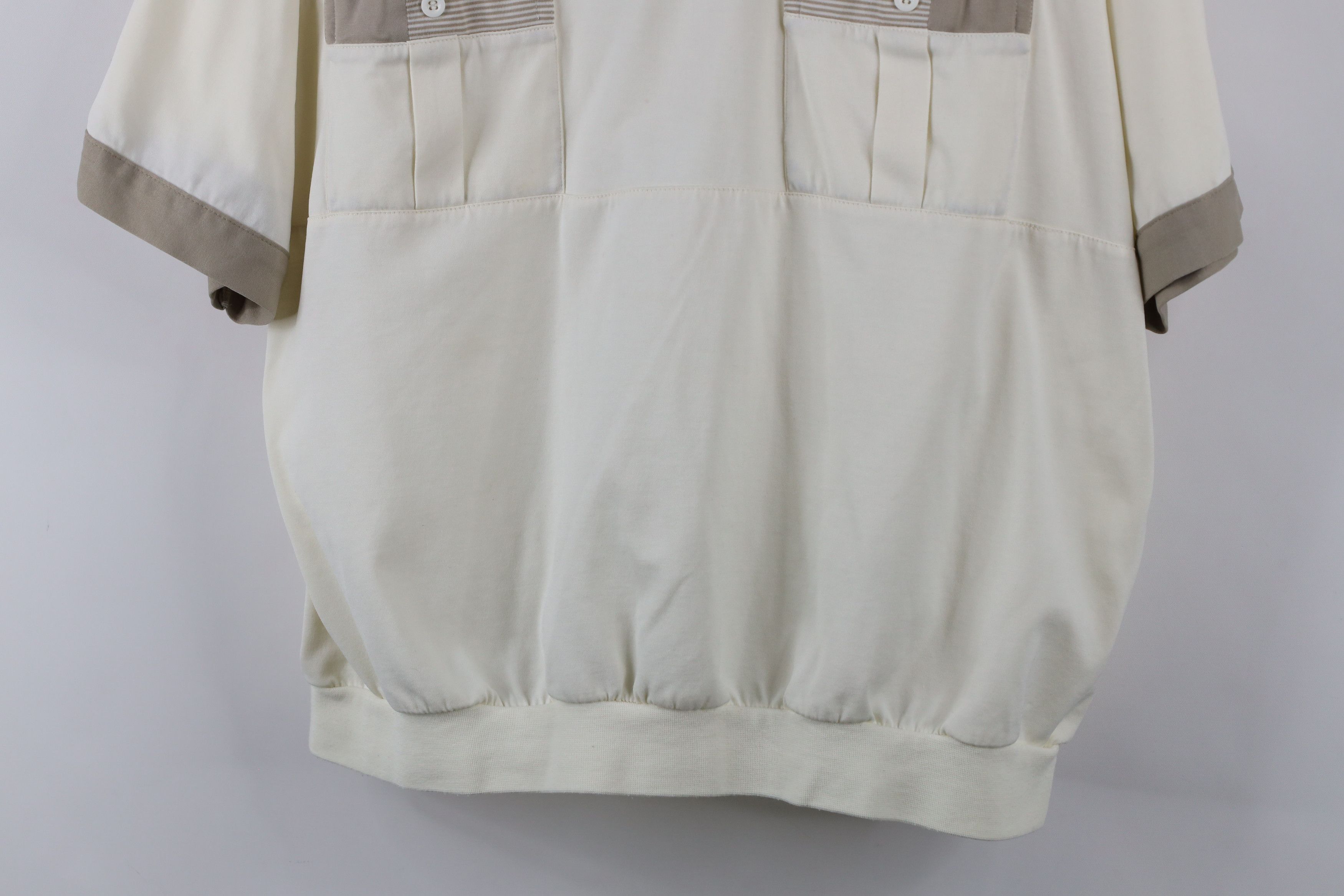 Vintage Vintage 90s Streetwear Collared Pullover Polo Shirt Cream Size US L / EU 52-54 / 3 - 3 Thumbnail