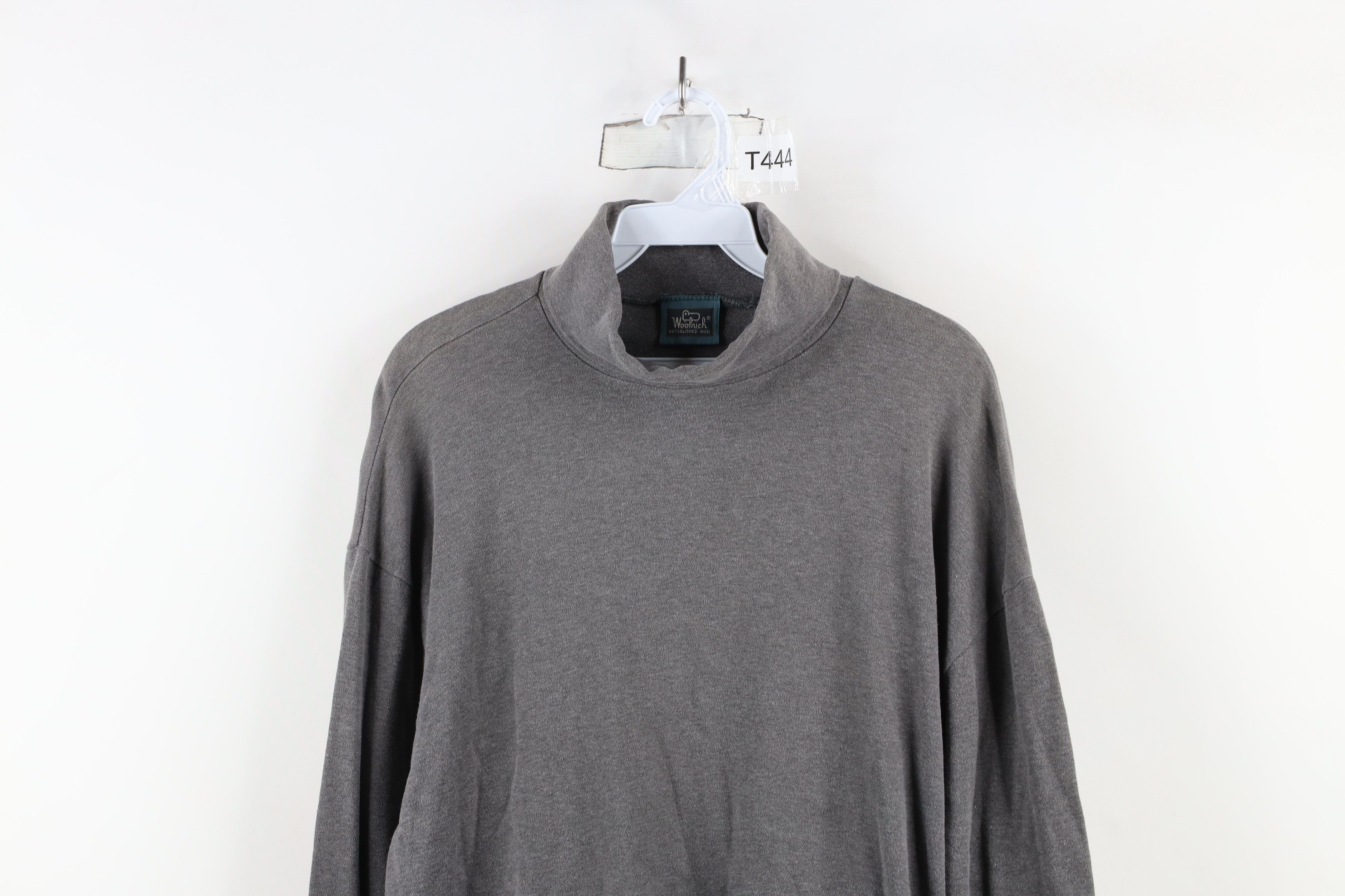 Vintage × Woolrich Woolen Mills Vintage 90s Woolrich Turtleneck T-Shirt Gray Cotton USA Size US L / EU 52-54 / 3 - 2 Thumbnail