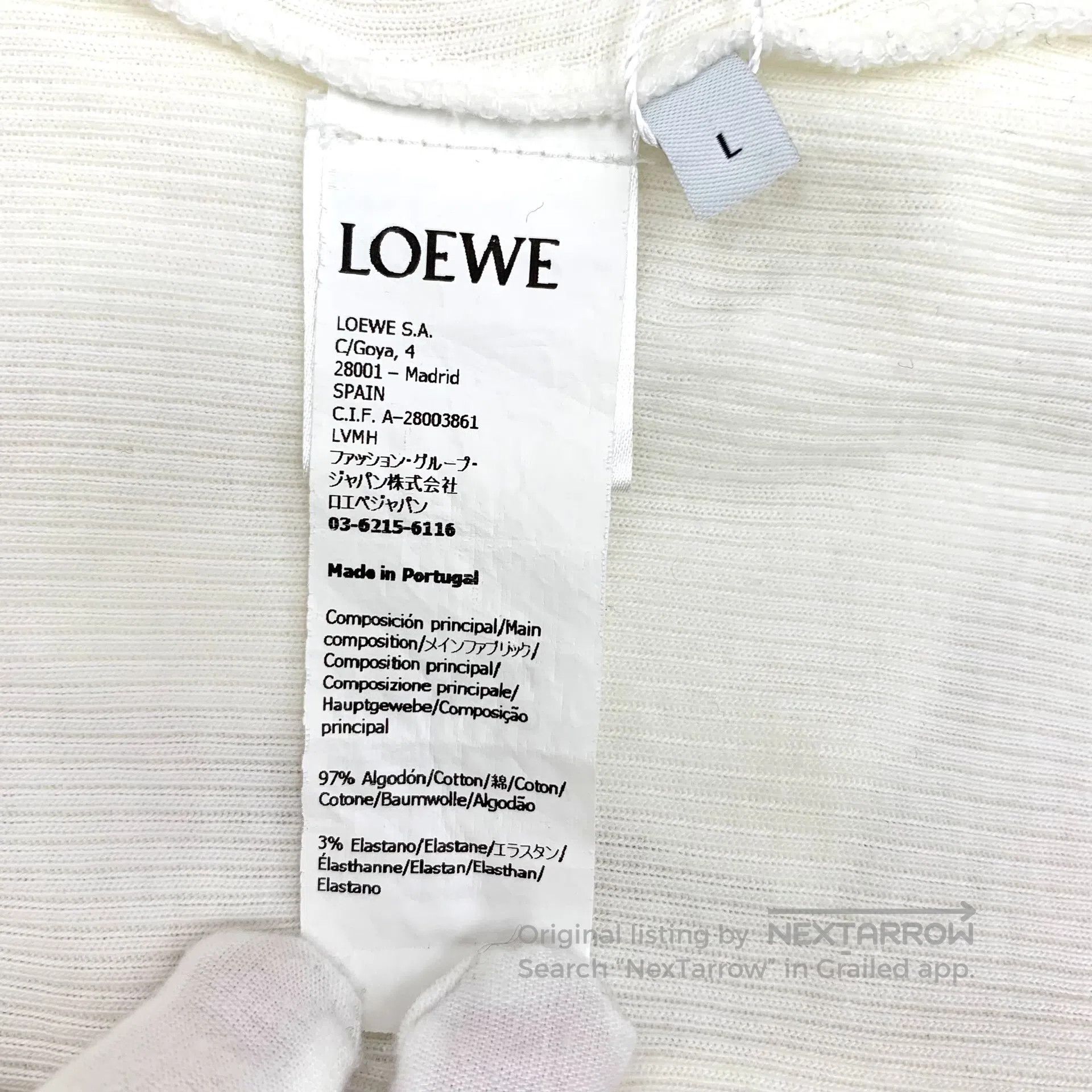 Loewe Loewe White cotton round neck sleeveless knitted vest with Size L / US 10 / IT 46 - 7 Thumbnail