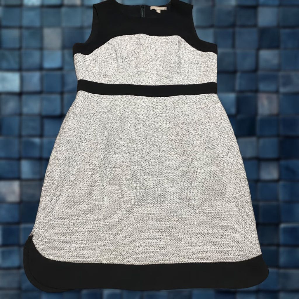 Banana Republic Banana Republic Womens Dress Gray Tweed Sleeveless Sheath Lined Round Neck Size 12 Casual Business Pencil Dress Womens Size XL / US 12-14 / IT 48-50 - 1 Thumbnail