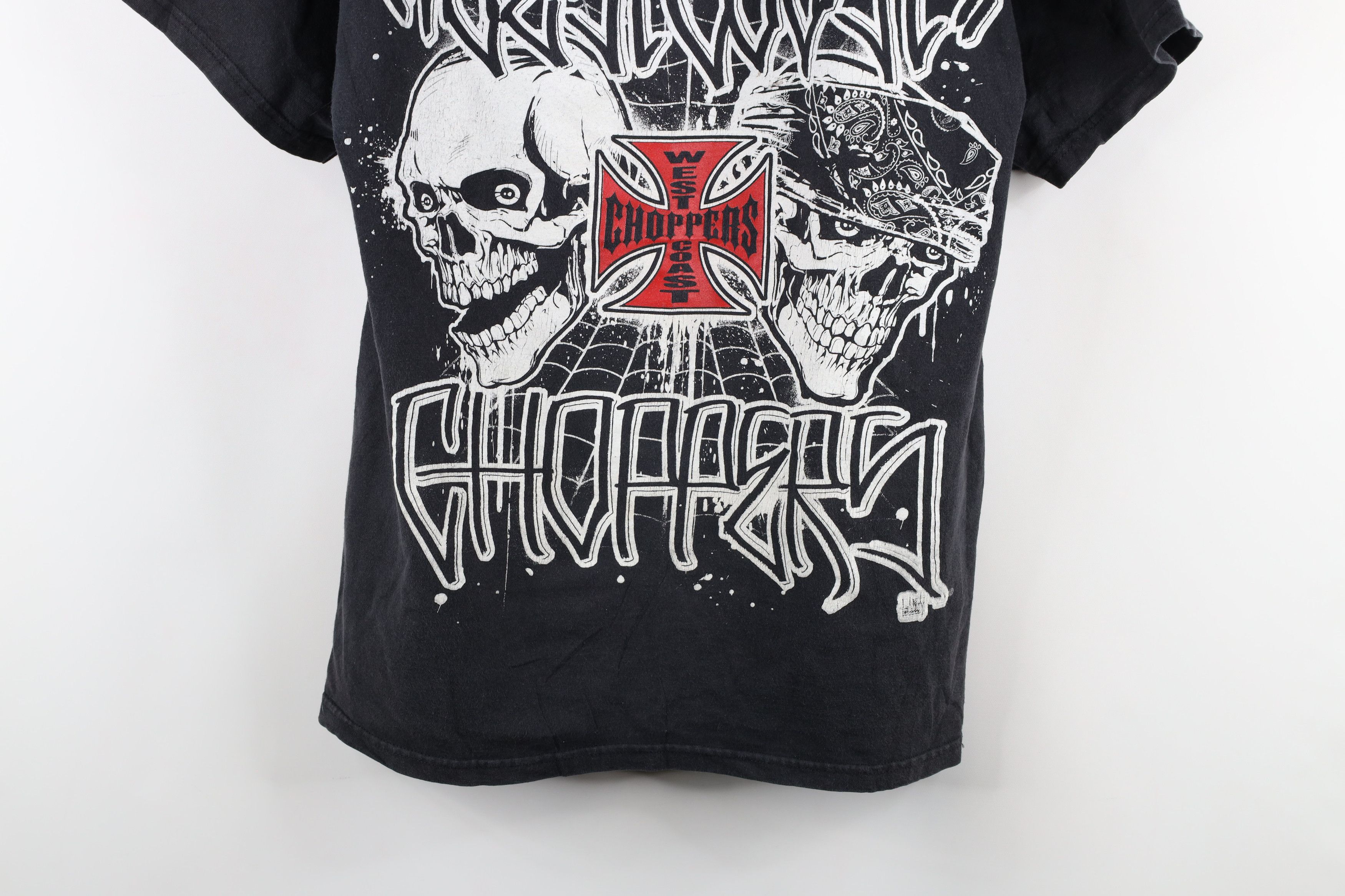 Vintage Vintage Y2K West Coast Choppers Skull Skeleton T-Shirt Size US M / EU 48-50 / 2 - 3 Thumbnail