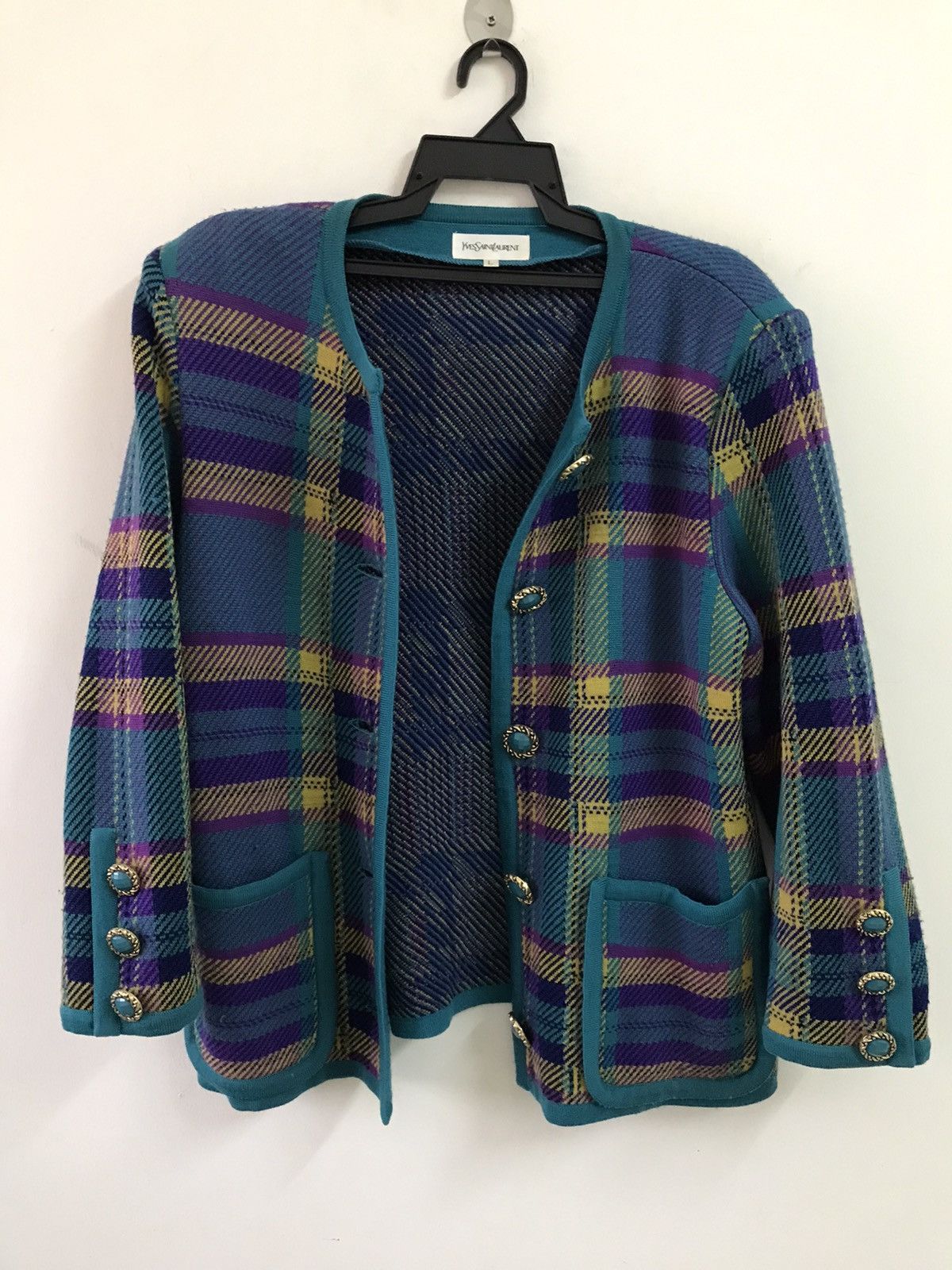 Saint Laurent Paris × Yves Saint Laurent Vintage Yves Saint Laurent knitwear Down Button Jacket Size US L / EU 52-54 / 3 - 6 Thumbnail