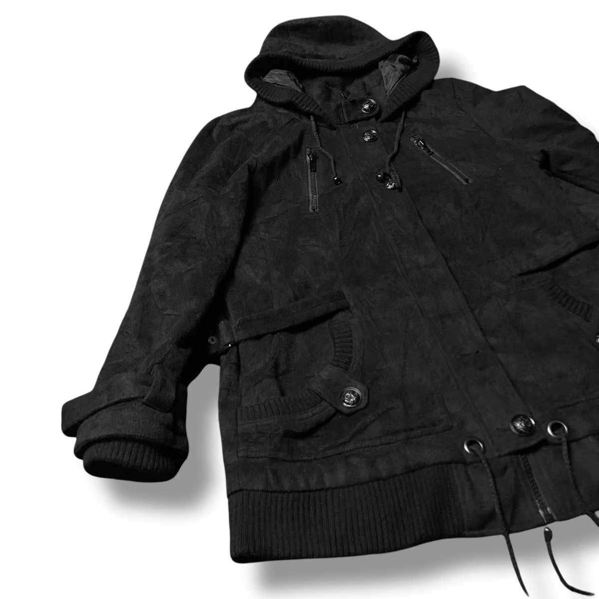 If Six Was Nine × Japanese Brand × Yasuyuki Ishii CRAZY ANGEL BUTTON UP ZIPPER PUNK GOTHIC WOOL HOODIE JACKET Size US XXL / EU 58 / 5 - 6 Thumbnail
