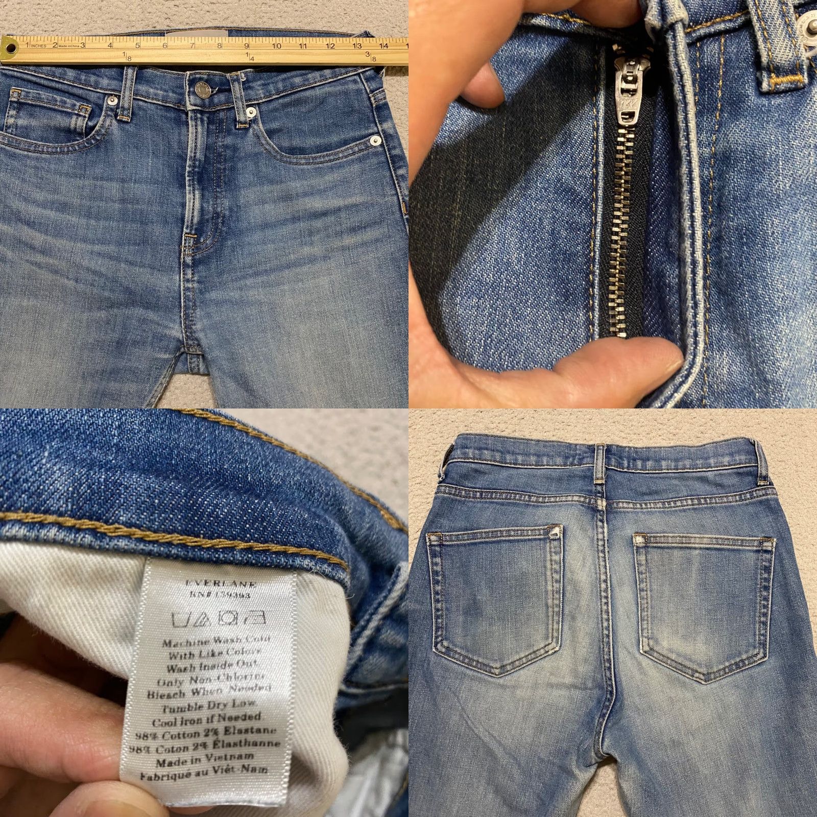 Everlane Everlane Jeans Blue Denim Medium Wash Skinny High Rise Womens 26 Distressed Modern Slim Pockets 5-Pocket Design Cotton Spandex Size 26 Regular Size 26" / US 2 / IT 38 - 8 Thumbnail