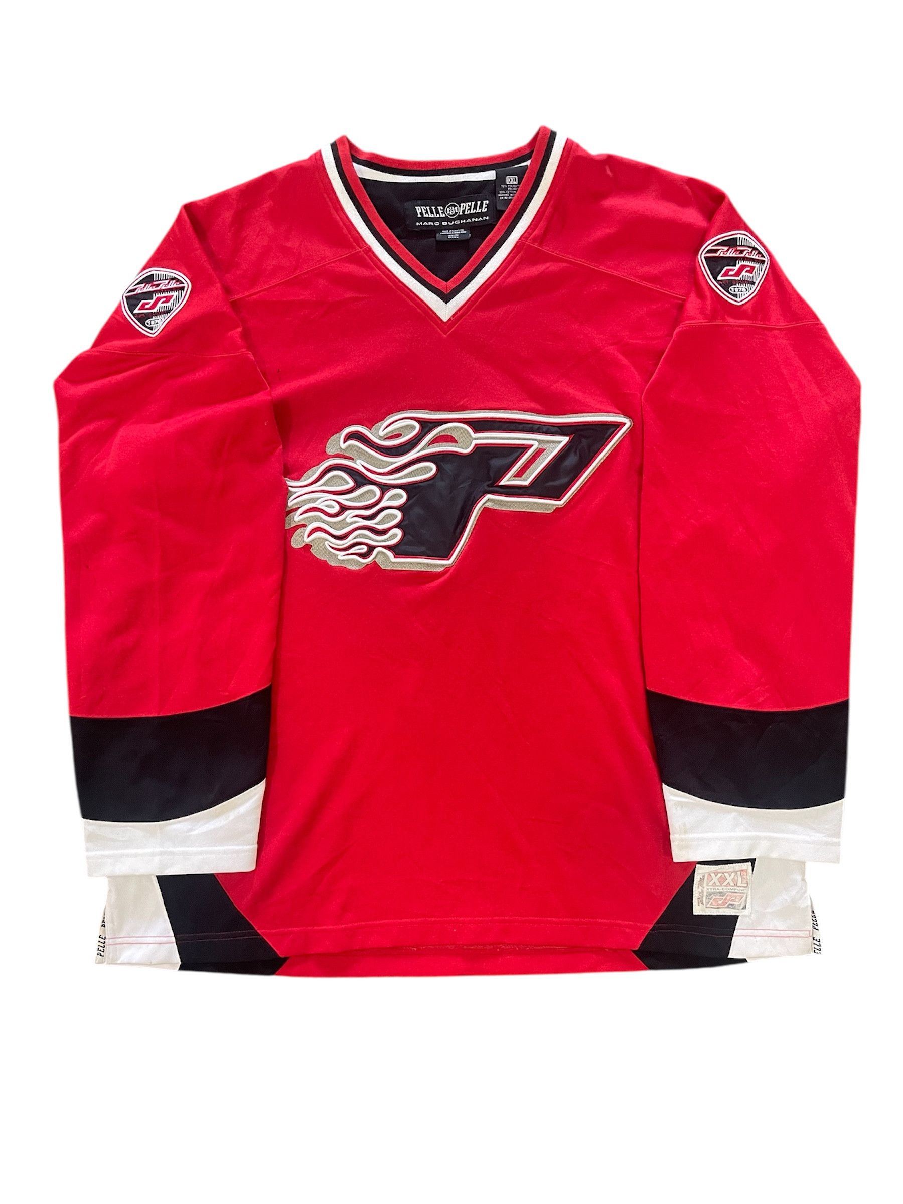 Pelle Pelle Hockey Jersey XXL Red Long Sleeve Hip Hop Y2K