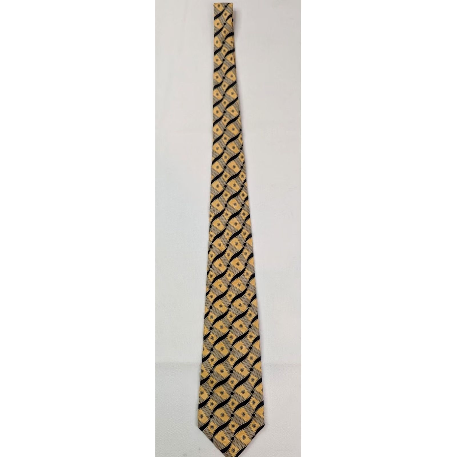 Robert Talbott Robert Talbott Best of Class Silk Necktie Geometric Black Gold 57" x 3.75" Silk青青草 Size ONE SIZE - 4 Thumbnail