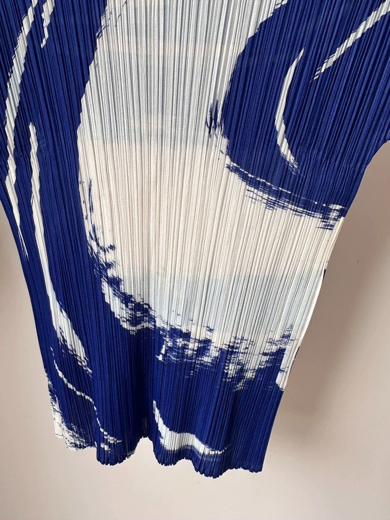Issey Miyake Issey Miyake size:3 Blue and white pleated short-sleeved s Size XS / US 0-2 / IT 36-38 - 5 Thumbnail