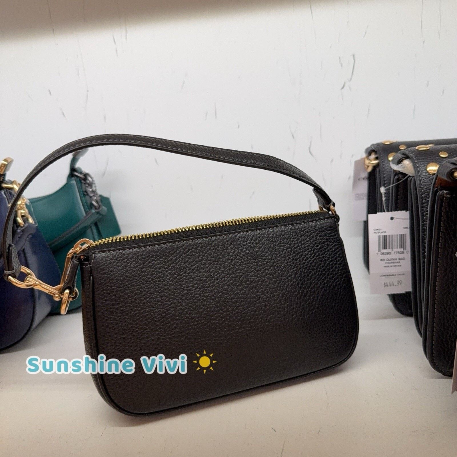 Coach NWT COACH Nolita Rivers 19 Wristlet Leather Gold/Black CAQ17 Size ONE SIZE - 4 Thumbnail