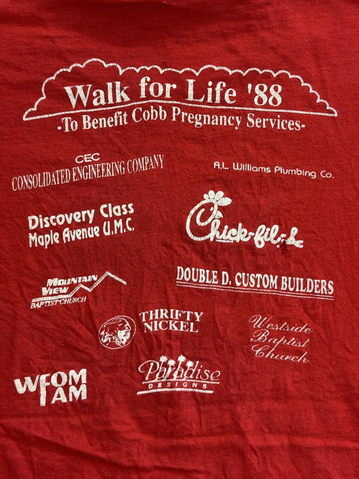 Designer Vintage Choose Life Walk For Life T-shirt 1988 Chick-fila-A Size US L / EU 52-54 / 3 - 1 Thumbnail