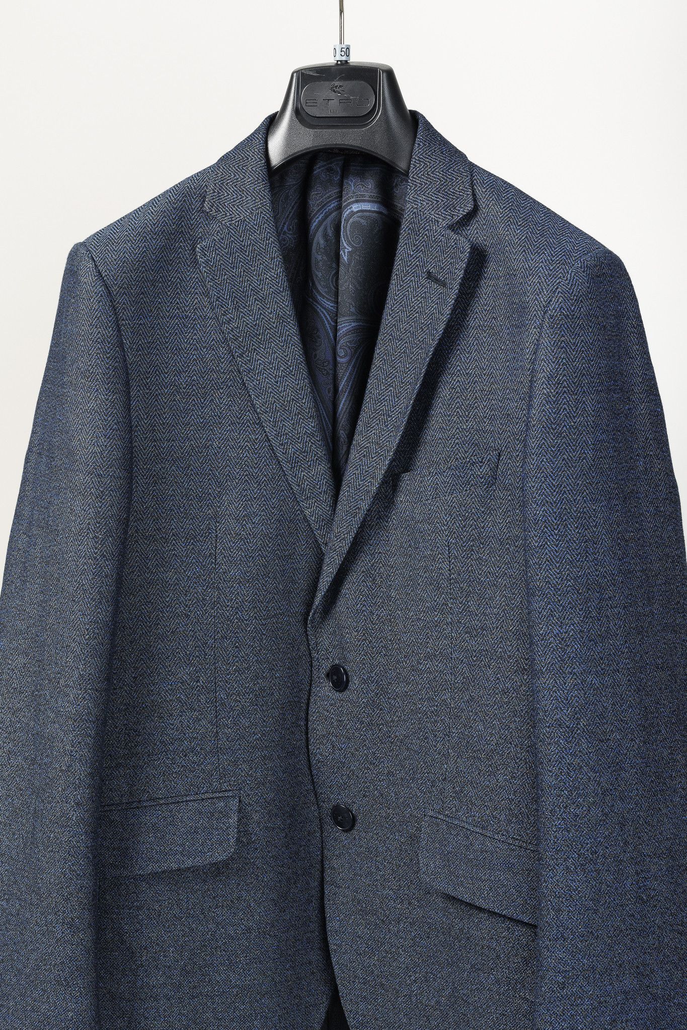 Etro Etro Indigo Herringbone Single-Breasted Blazer Jacket Size 40R - 3 Thumbnail
