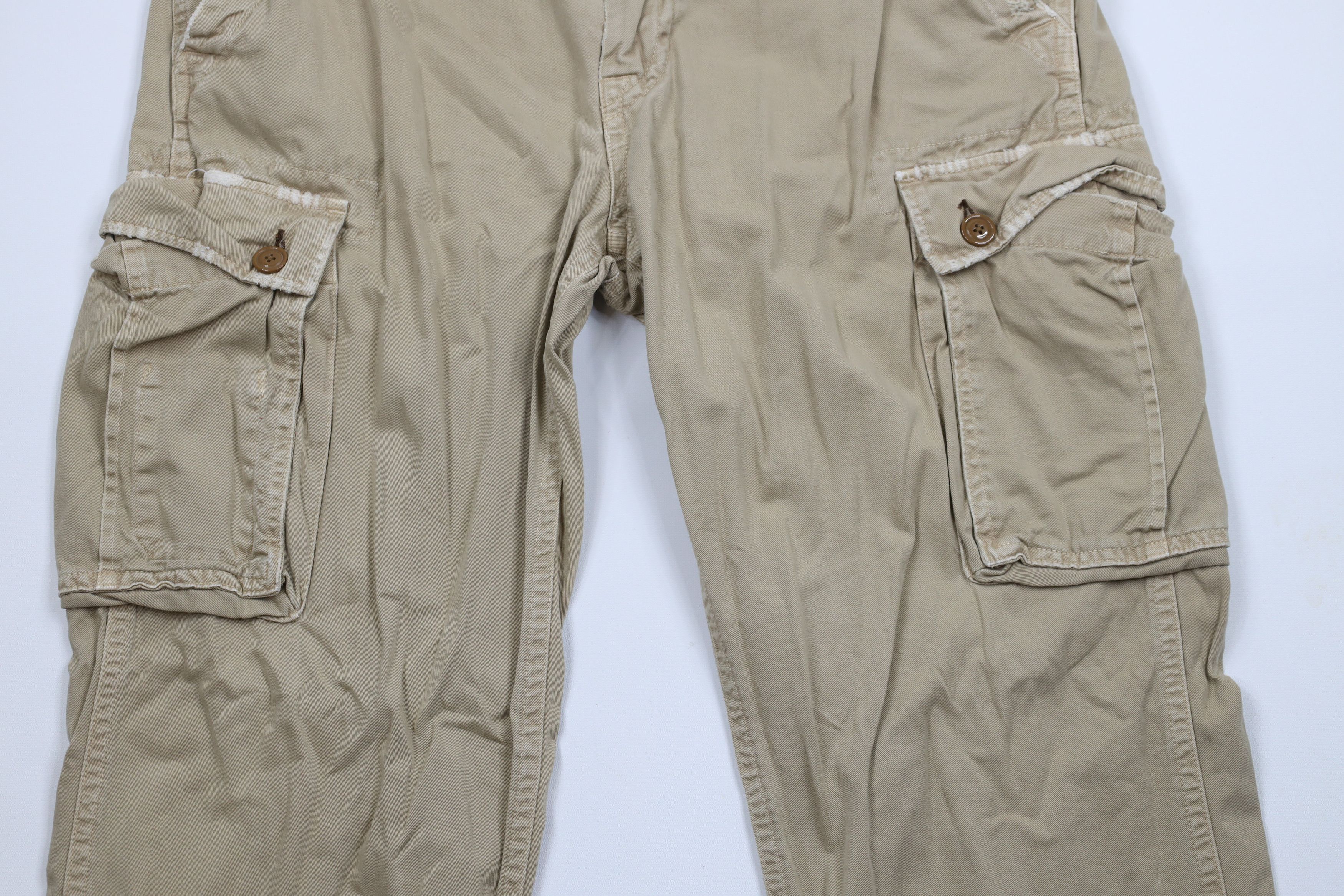 American Eagle Outfitters × Vintage Vintage American Eagle Outfitters Wide Leg Cargo Pants Beige Size US 36 / EU 52 - 3 Thumbnail