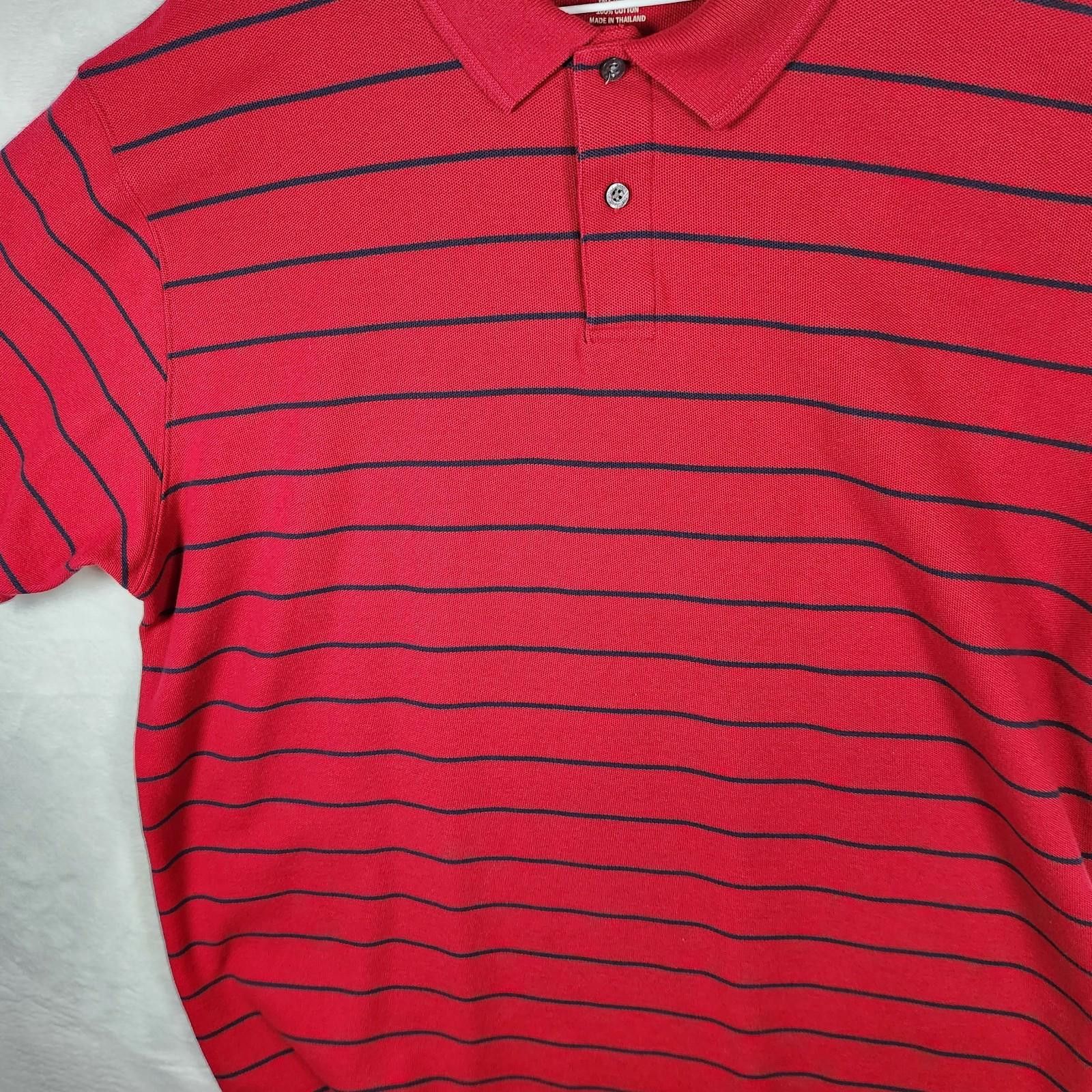 L.L. Bean LL Bean Red Striped Polo Shirt Size 2XL Tall Size US XXL / EU 58 / 5 - 2 Thumbnail