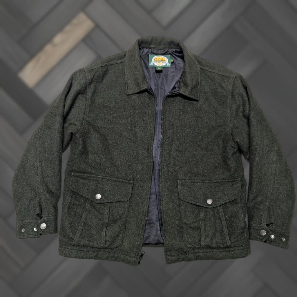 Vintage VINTAGE Cabela's Wool Blend Alpaca Coat Men L Green Coat Size US L / EU 52-54 / 3 - 1 Thumbnail