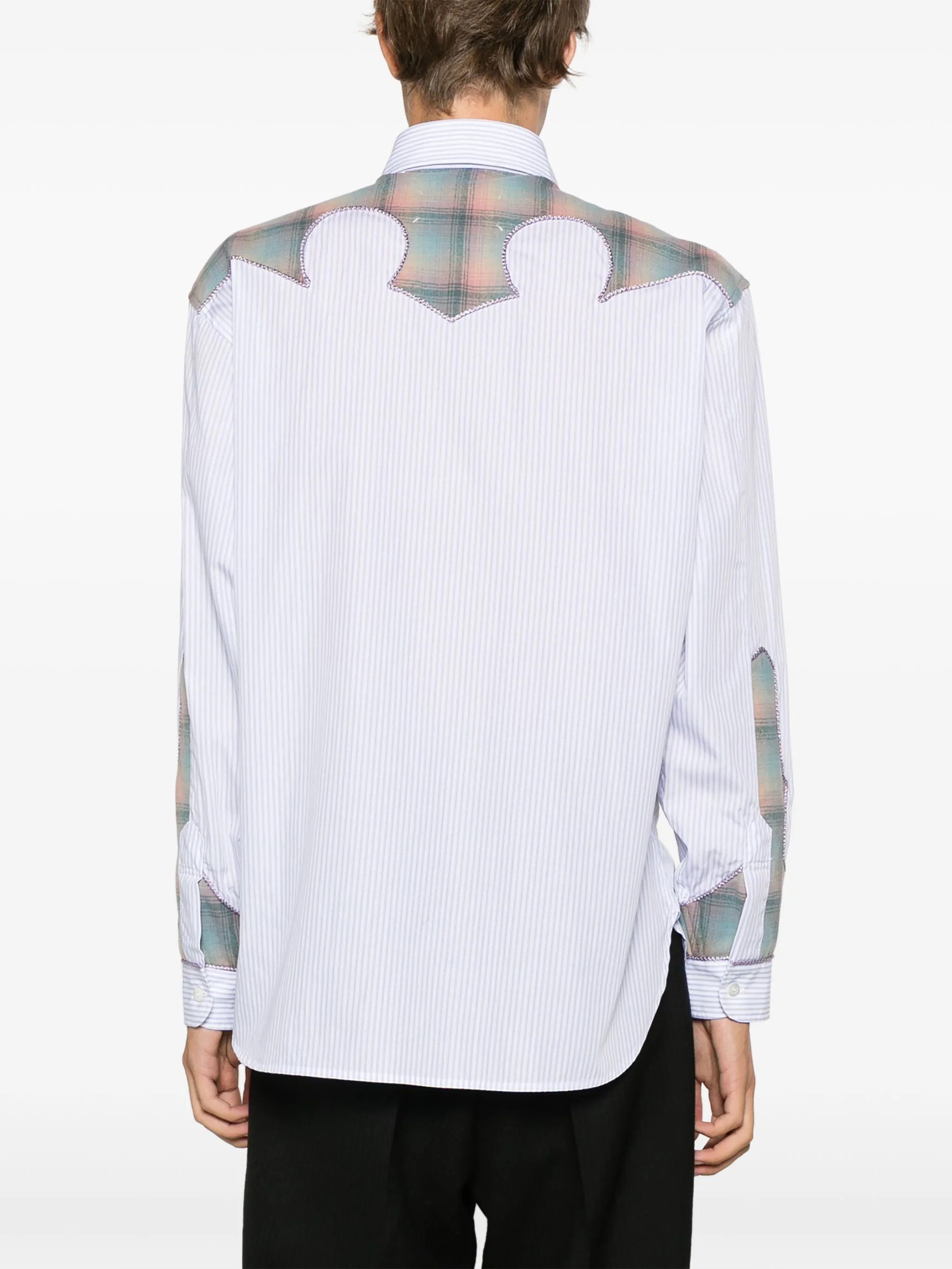 Maison Margiela o1w1db10525 Panelled Pinstripe Shirt in Multicolor Size US S / EU 44-46 / 1 - 4 Thumbnail