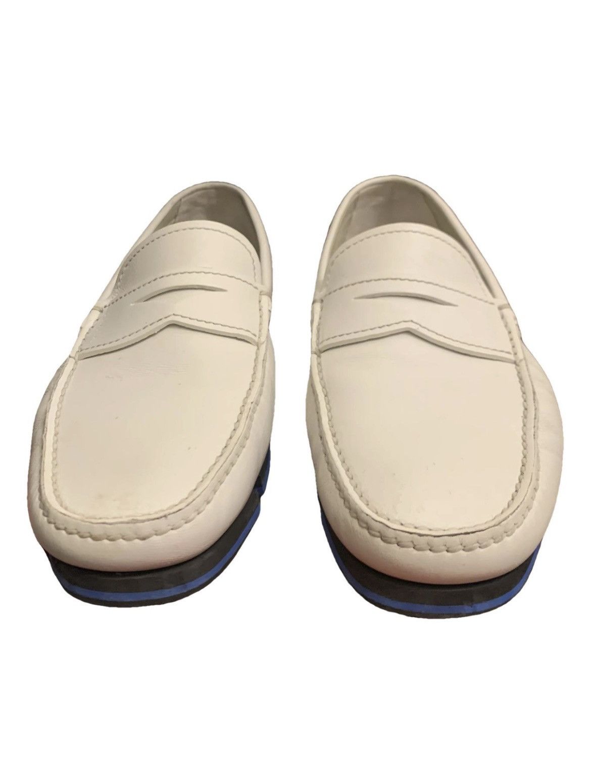 Prada Prada men's moccasin in white leather Size US 8.5 / EU 41-42 - 1 Thumbnail