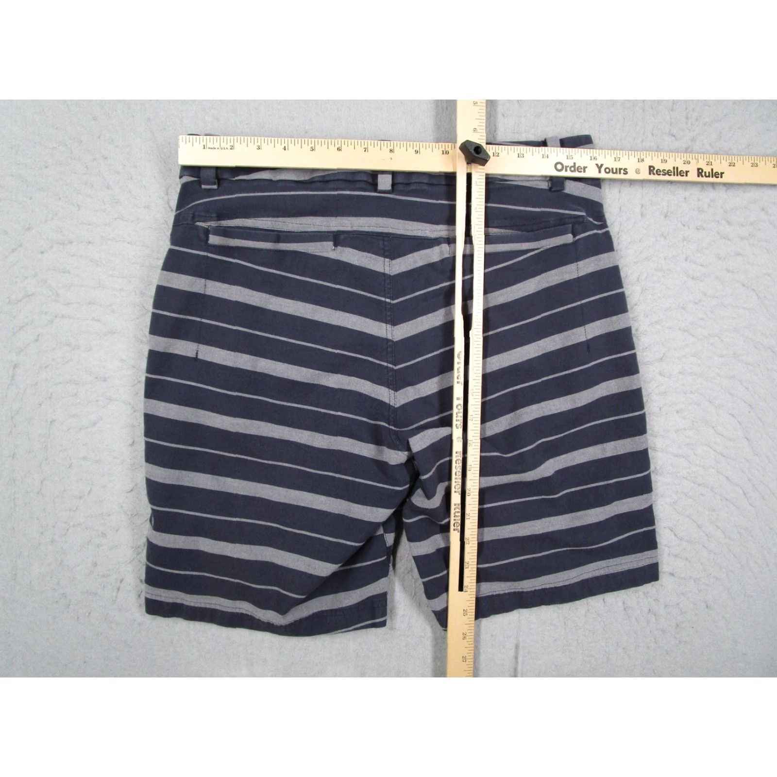 Lululemon Lululemon Commission Short Mens 32 Gray Navy Stripe Chino Zip Pocket Twill Size US 32 / EU 48 - 5 Thumbnail