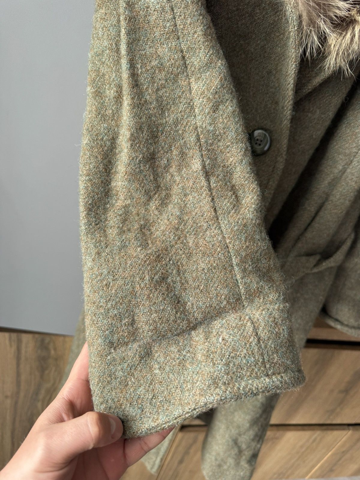 Aquascutum AQUASCUTUM PURE WOOL GRAY LONG TAILORED COAT FUR COLLAR Size US L / EU 52-54 / 3 - 3 Thumbnail