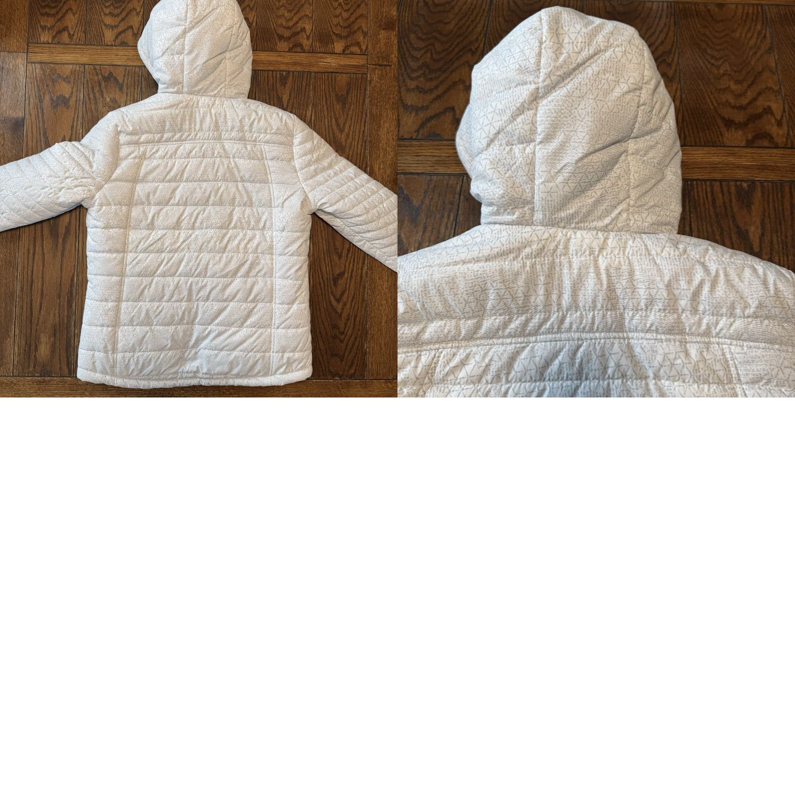 New Balance New Balance Puffer Tech Hooded Sherpa Lined Jacket Womens Large White Gray New Size L / US 10 / IT 46 - 9 Thumbnail